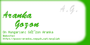 aranka gozon business card